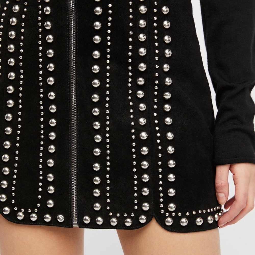 NWOT Free People suede studded miniskirt